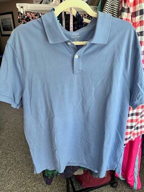 J. Crew Men's Pique Polo in Sky Blue